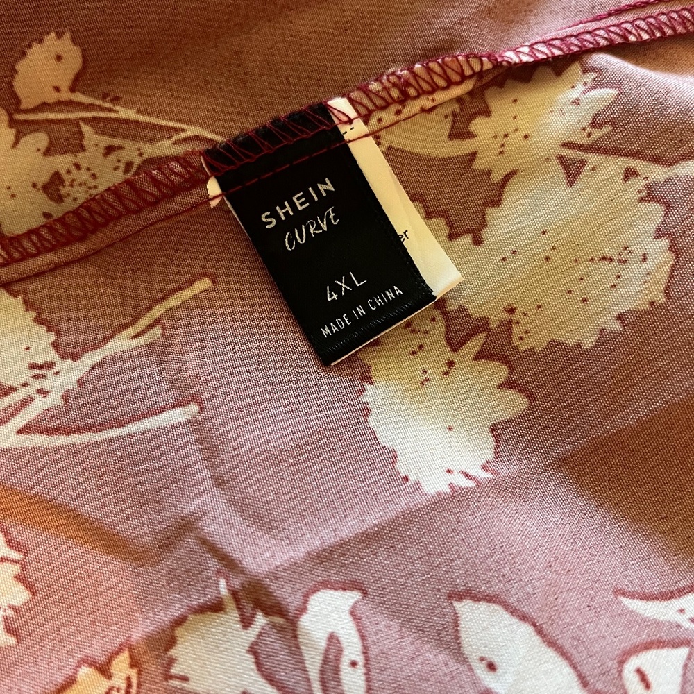 Shein bold floral blouse